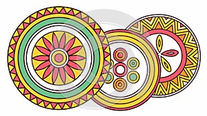 Abstract Circular Pattern, Modern Interlocking Design, vector design Generative AI