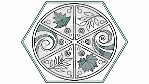 Abstract Circular Pattern, Organic Segmented Design, vector design Generative AI