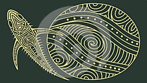 Abstract Circular Pattern with Swirling Lines, vector design Generative AI