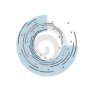 Abstract circular pattern vector background. Round arcs spiral backdrop. Moving circles design