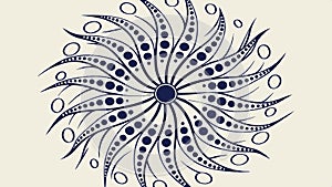 Abstract circular radial pattern intricate design vector design Generative AI