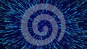 Abstract circular speed background. Starburst dynamic lines pattern. Abstract data flow background. 3D rendering