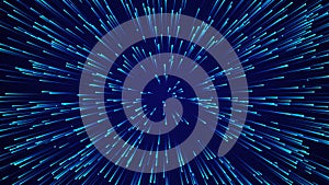 Abstract circular speed background. Starburst dynamic lines pattern. Abstract data flow background. 3D rendering