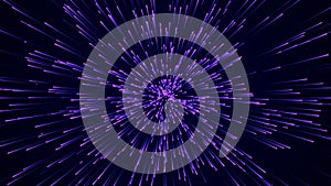 Abstract circular speed background. Starburst dynamic lines pattern. Abstract data flow background. 3D rendering