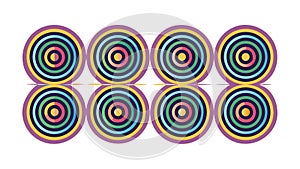 Abstract Circular Target Pattern Elements, vector design Generative AI