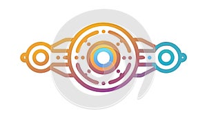 Abstract Circular Tech Pattern, Dynamic Digital Connection - vector design Generative AI