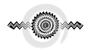 Abstract Circular Tribal Pattern, Intricate Black and White Design, vector design Generative AI