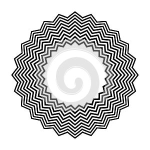 Abstract Circular Zig Zag Lines Pattern for Decorative Round Frame