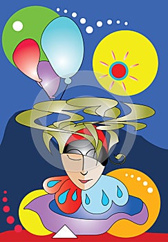 Abstract circus clown dream