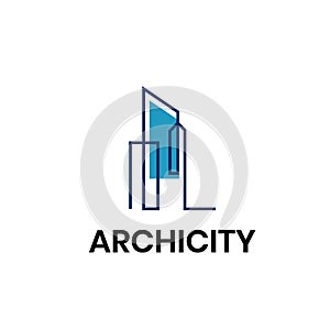 Abstract city architecture and building logo