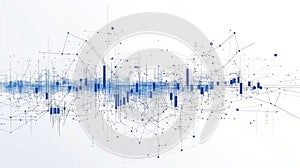 Abstract Blue Network System, Futuristic Digital Grid, Technology Connectivity Concept
