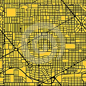 Abstract city plan. Editable vector street map of a fictional generic town