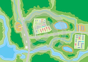 Abstract city suburban map