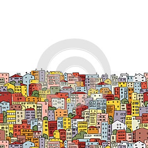 Abstract cityscape background, seamless pattern for your design