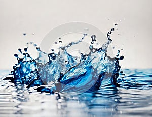 Abstract Clear Blue Water Liquid drips scattered