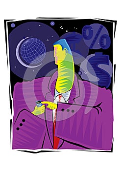 Abstract Clipart of Businessman on a cell phone