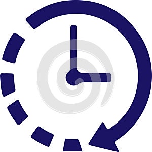 Abstract clock icon design on white