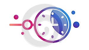 Abstract Clock Time Management Circular Icon, vector design Generative AI