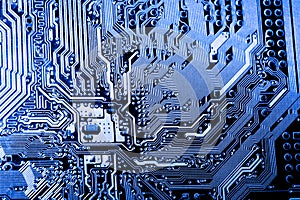 Abstract, Close up at electronic circuits, we see the technology of the mainboard, which is the important background of the comput