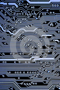 Abstract close up of Electronic Circuits in Technology on Mainboard computer background