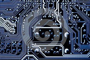 Abstract, close up of Electronic Circuits in Technology on Mainboard computer background