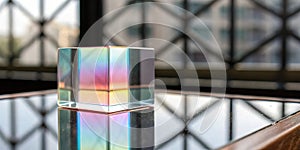 Crystal block with multicolored gradient