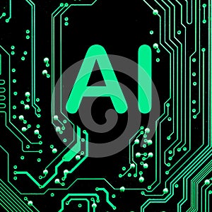 Abstract,close up of Mainboard Electronic computer background. artificial intelligence, ai
