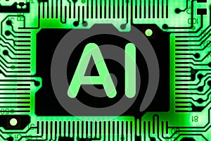 Abstract,close up of Mainboard Electronic computer background. artificial intelligence, ai photo