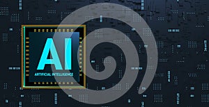 Abstract close up of Mainboard Electronic computer background. artificial intelligence, 3d rendering