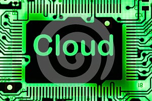 Abstract,close up of Mainboard Electronic computer background. cloud storage