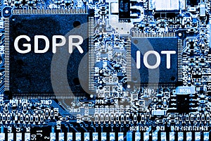 Abstract,close up of Mainboard Electronic computer background. GDPR,General Data Protection Regulation photo