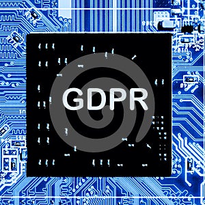 Abstract,close up of Mainboard Electronic computer background. GDPR,General Data Protection Regulation photo