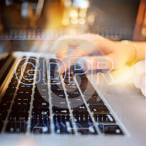 Abstract,close up of Mainboard Electronic computer background. GDPR,General Data Protection Regulation photo