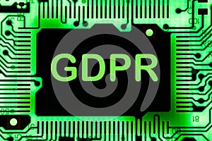 Abstract,close up of Mainboard Electronic computer background. GDPR,General Data Protection Regulation photo