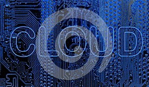 Abstract,close up of Mainboard Electronic computer background. cloud storage cloud ,storage photo
