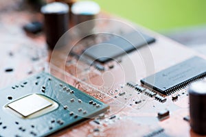 Abstract,close up of Mainboard Electronic computer background. logic board,cpu motherboard,Main board,system board,mobo photo