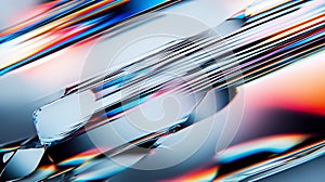 Abstract close-up of refracted light on crystal surface with colorful spectrum