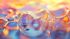 Abstract Close-Up of Shiny, Wavy, Multicolored Surface