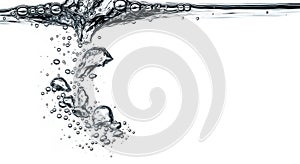 Water Splash and Bubbles Surface Liquid Movement
