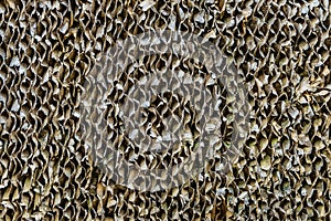 Abstract close-up texture of outdoor air filter for agricultural buildings