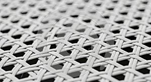 Close-up Abstract Texture of White Woven Material background wicker