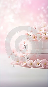 Abstract Close Up Wedding Cake Flowers Background Wallpaper.