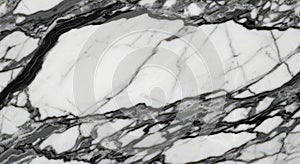 Abstract close up of white marble with dramatic dark grey veining patterns
