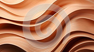 Abstract closeup of organic brown wooden waving waves wall texture