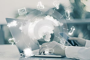 Abstract cloud computing background