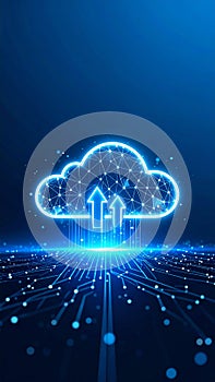 Abstract Cloud Computing Concept Digital Data Uploading Technology