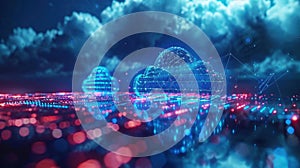 Abstract Cloud Computing Concept - Futuristic Network