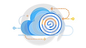 Abstract Cloud Computing Data Flow Vector, vector design Generative AI