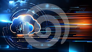 Abstract Cloud Computing Data Transfer High Speed Network Digital