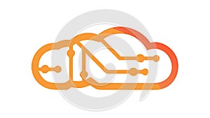 Abstract Cloud Computing Icon in Gradient Style for Tech and Data, vector design Generative AI